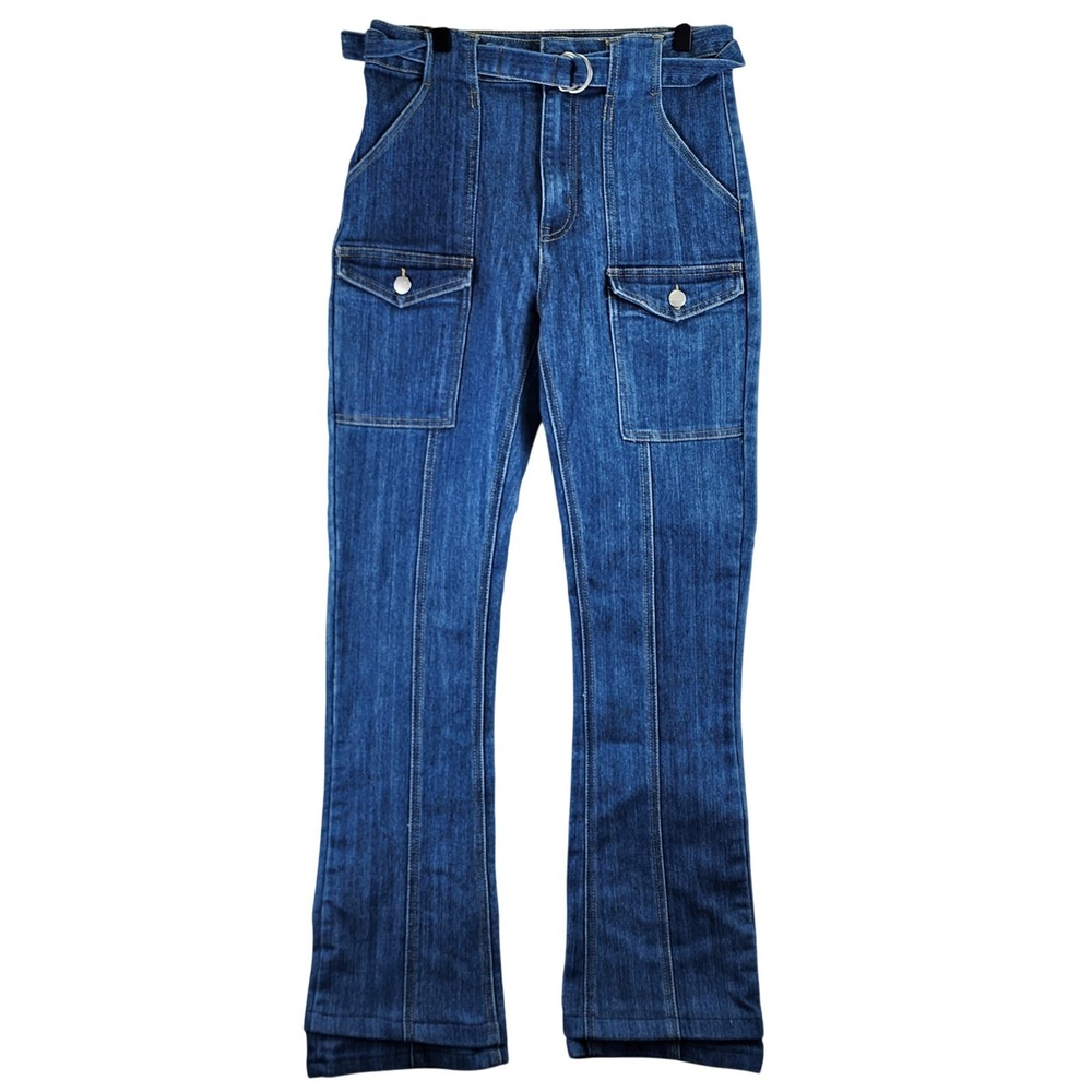 Alloy Apparel High Rise Utility‎ Cargo Jeans Women 4 Blue Tall Workwear gorpcore